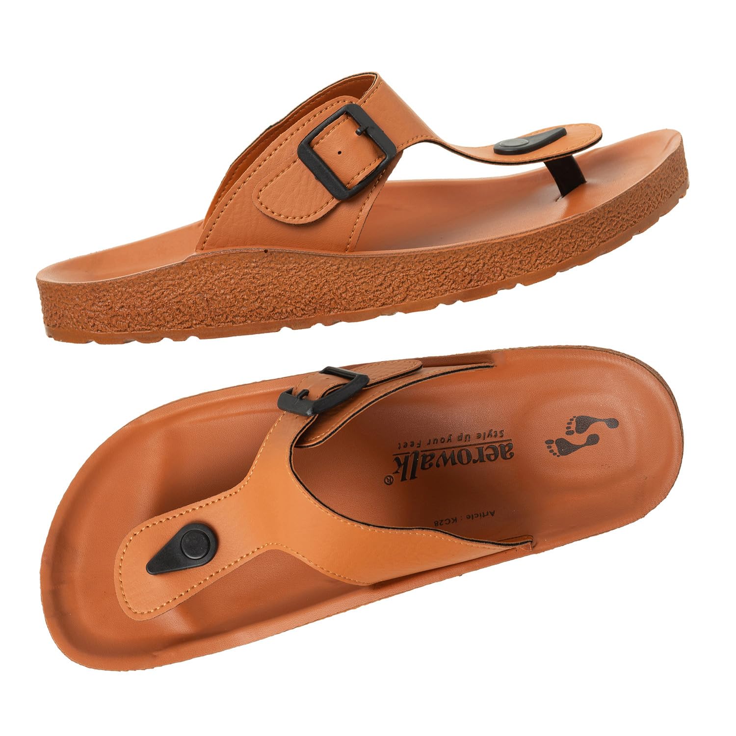AEROWALK Stylish T-Shape Fashion Slipper for Men | Comfortable | Lightweight | Anti Skid | Casual Office Footwear (KC28) 2