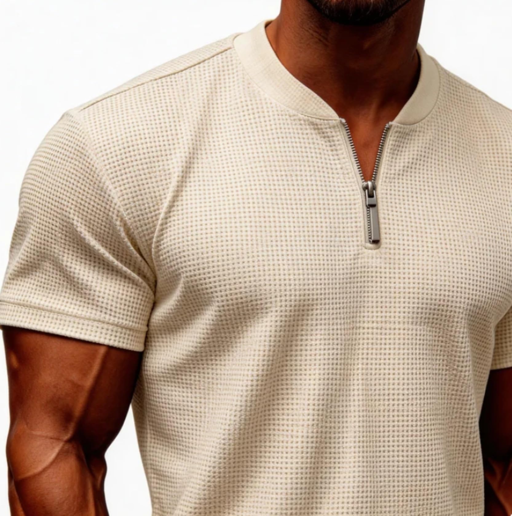 MSIYOW Chándal Deportivo para Hombre Camiseta de Manga Corta con Cremallera y Pantalones Largos Conjunto Deportivo Hombre Verano - 3