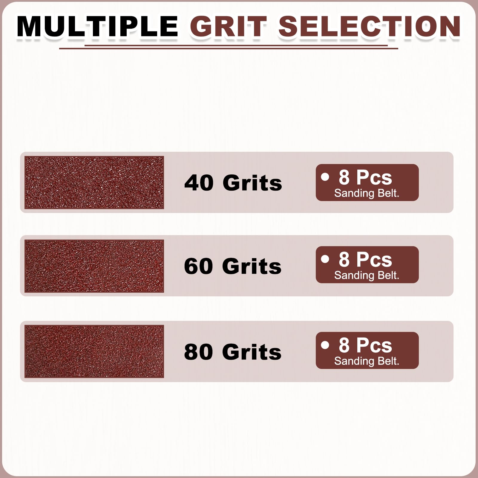 QUARKZMAN 76mm x 610mm Nastri Abrasivi, 24Pz 40/60/80 Grana Carta Vetrata per Levigatrice Ossido di Allumina Per Lavorazione Legno, Lucidatura Metalli, Affilatura Coltelli