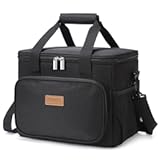 Lifewit Large Lunch Bag Insulated Lunch Box Soft Cooler Cooling Tote for Adult Men Women&comma; Black 24-Can &lpar;15L&rpar;