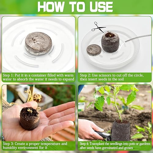 Miniatura 9 de ZeeDix 200 unidades de pellets de turba de 1.575 pulgadas para plántulas, cápsulas de tierra comprimidas, tapones de turba, musgo, pellets de tierra