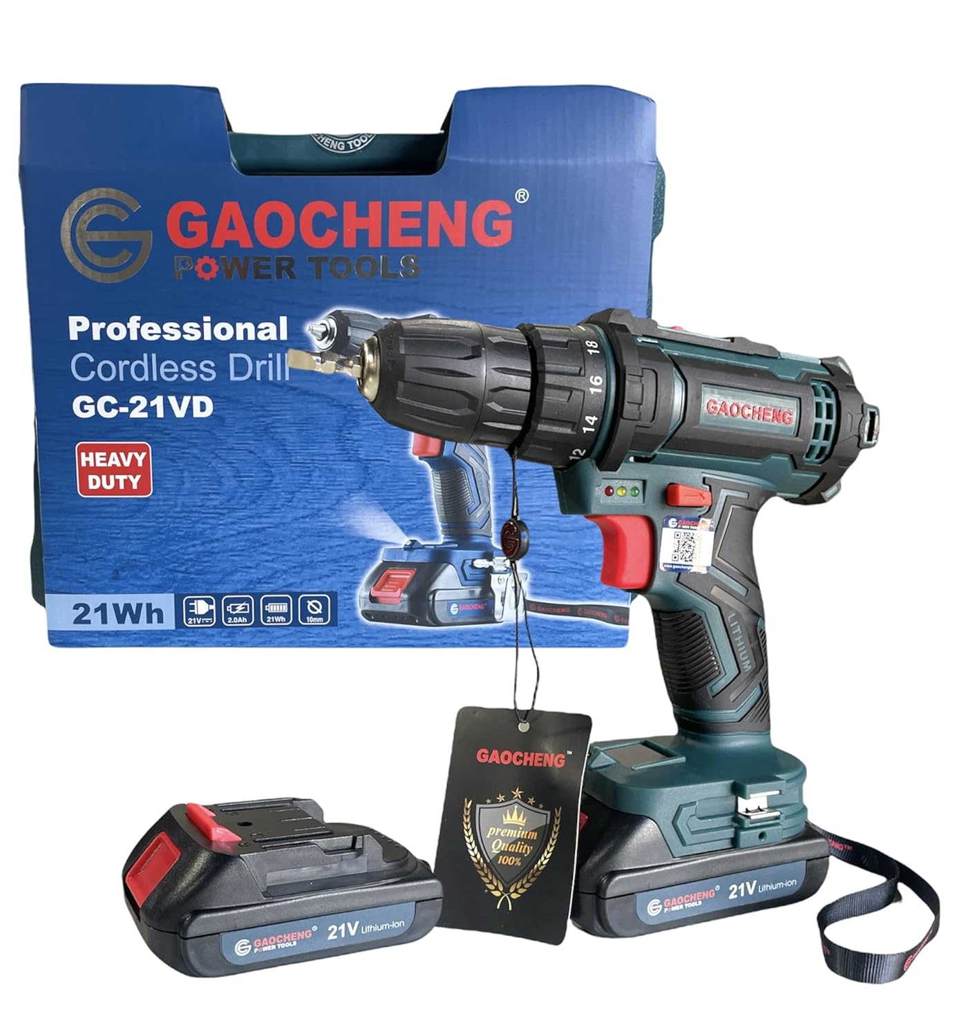 GPT Gaocheng New 21v cordless drill/Screw driver with Two 2.0Ah