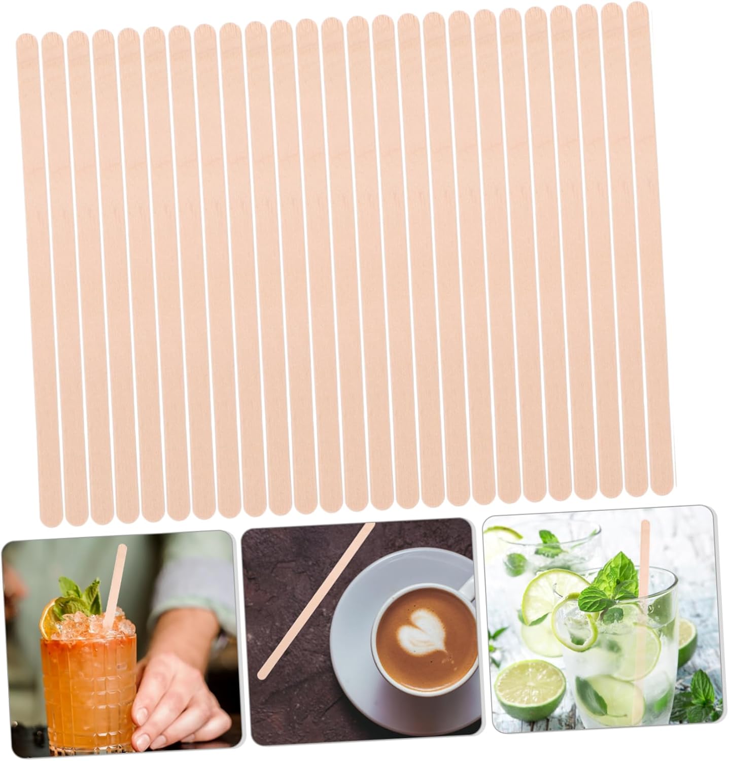 500pcs Natural Wooden Stirrer Sticks Coffee Stirrers Home Coffee Bar Tools