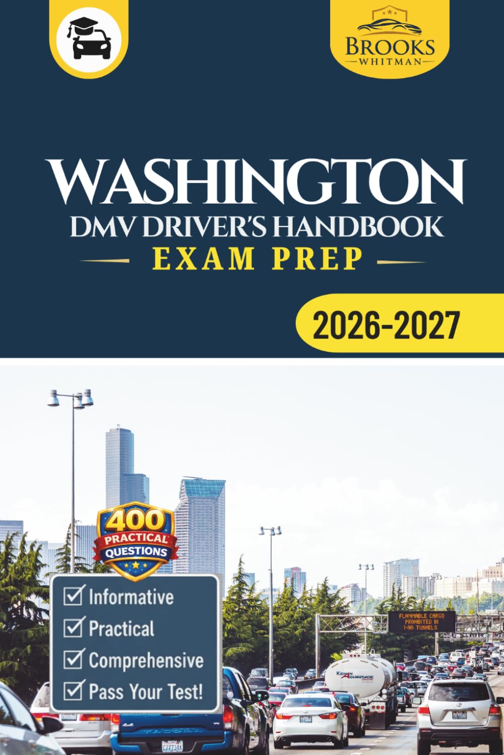 Washington DMV Driver’s Handbook & Exam Prep: Easy-to-Follow Guide to Pass Your Permit Test – Includes 400 Practice Questions and Real Exam Strategies (Gray Color Edition)