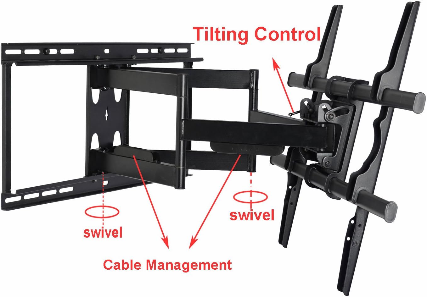 VideoSecu Full Motion Swivel TV Wall Mount Bracket for Samsung 75" UN75JU7100FXZA QN75Q9FAMFXZA UN75MU9000FXZA UN75KS9000FXZA UN75MU8000FXZA 82" UN82MU8000FXZA LED UHD QLED TV C8F