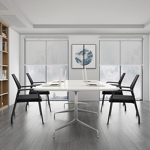 Miniatura 9 de KLASIKA Silla de escritorio sin ruedas, silla de brazo con soporte lumbar ergonómico y cojín de asientos gruesos, sillas de sala de espera para