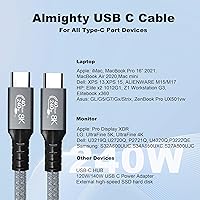 Vista 5 de LanSenSu Cable USB 4 de 240 W, transmisión de datos de 3.3 pies y 40 GBps, carga súper rápida PD de 240 W (48 V5A), extensión HD de 8K a 60 Hz