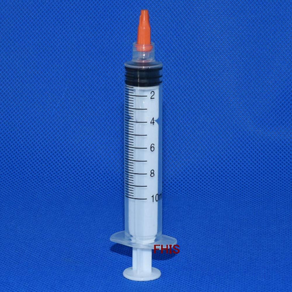 Cones 10cc 10ml Plastic with Tip Red Cap Pack of 100