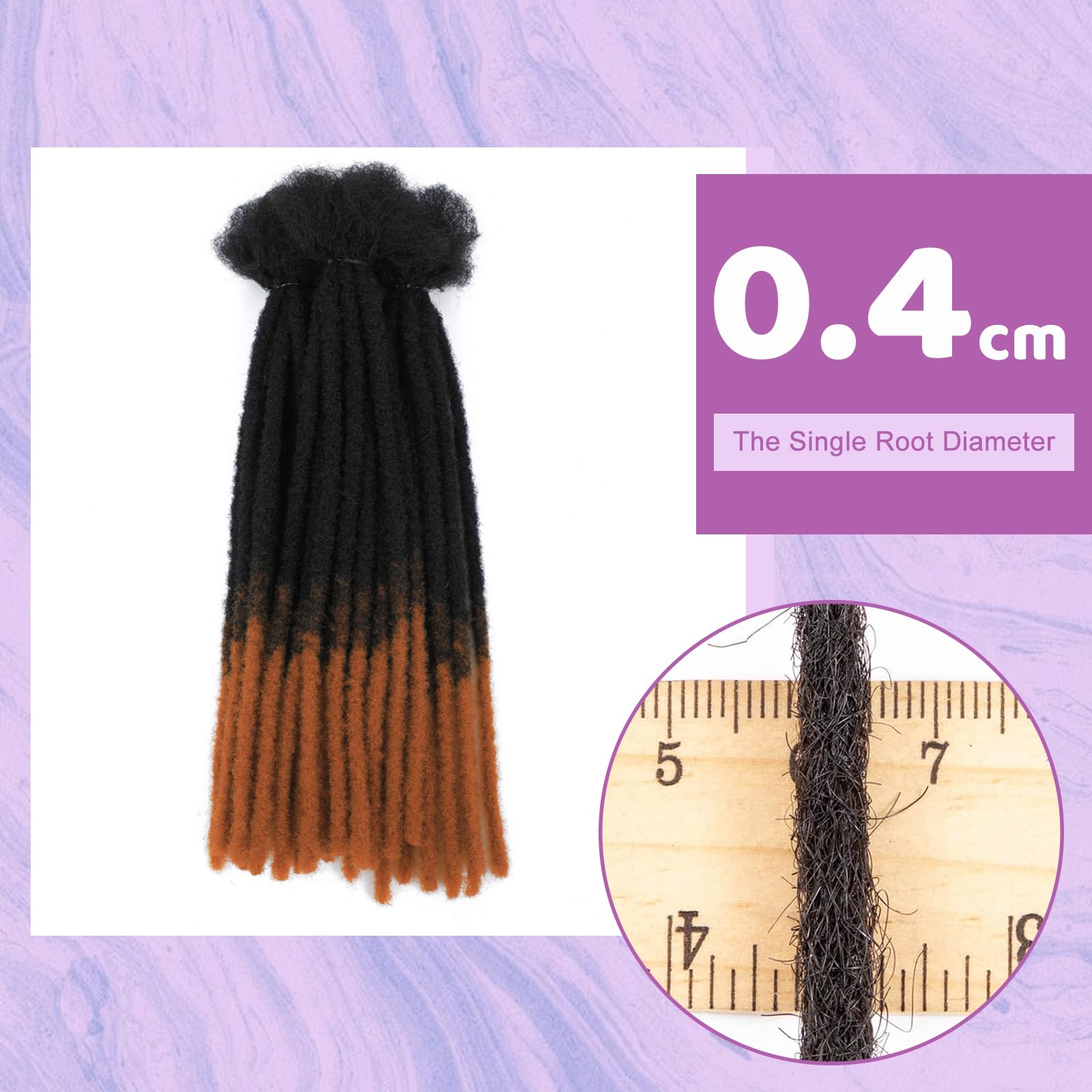 SHIHERESH Dreadlock Extensions Synthetic Hair 0.4cm Width 30 Strands Soft Dreads Extensions Dreads Loc Reggae Hippie Handmade Dreadlock Extensions for Women/Men(1B/30,12inch) - Image 4