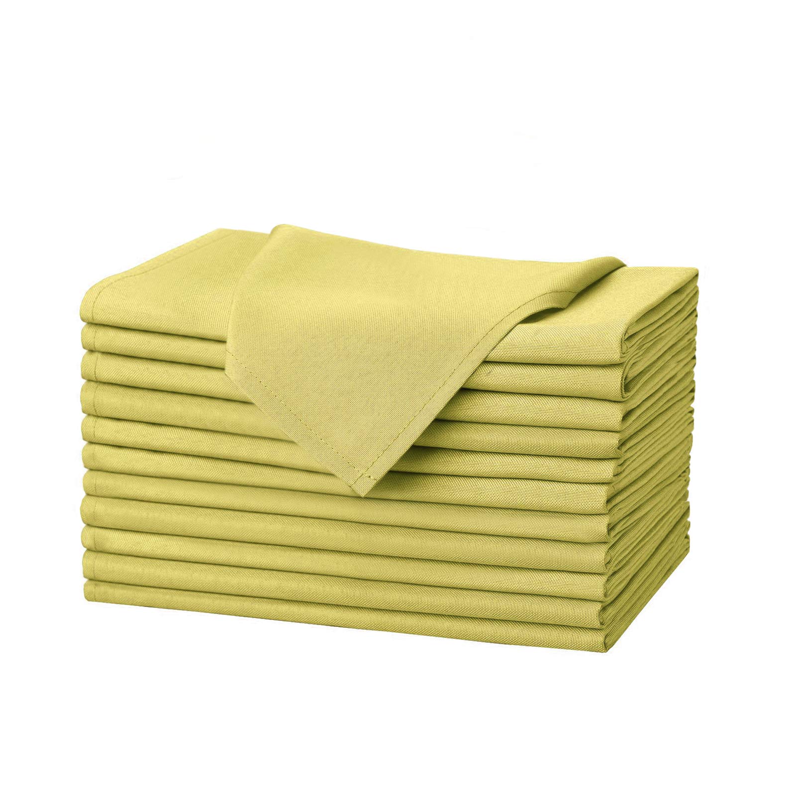 TALVANIACloth Napkins - Set of 12 Dinner Napkins - Soft Poly Cotton Washable Napkins - Reusable Fabric Table Napkins - 18” X 18” - Perfect for Events, Weddings, Parties, Hotels & More (Gold)