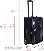 Vista 90 de Rockland, juego de equipaje de dos piezas, Carbón), F102