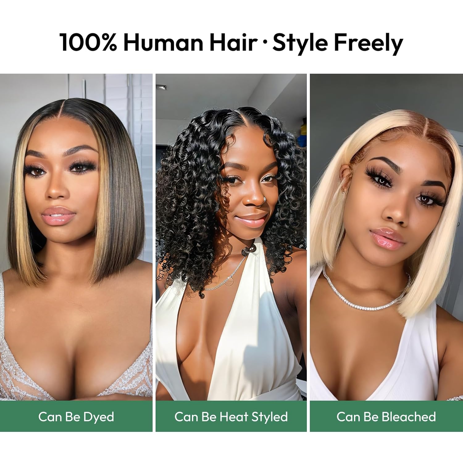 Asteria Straight Bob Wig Human Hair Ready To Go Glueless 2×6 Lace Front Wigs Human Hair Pre Plucked Pre Cut 180% Density Short Bob Wig For Black Women 12 Inch