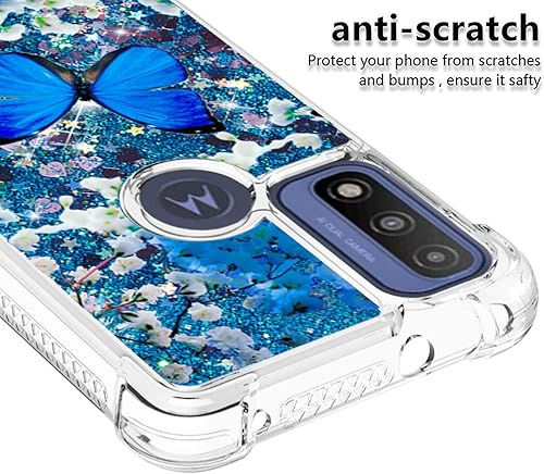 Miniatura 4 de Funda para Moto G Play 2023, Moto G PureG Power 2022 con protector de pantalla, para mujeres y niñas, con purpurina líquida, flotante, linda funda