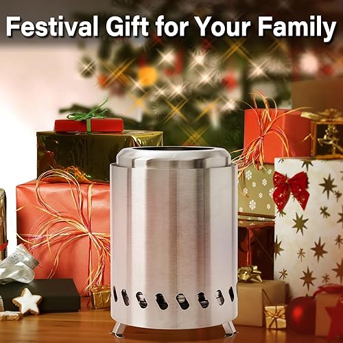 Miniatura 5 de HGD Pozo de fuego pequeño de mesa de 7.1 pulgadas, sin humo, mini hoguera para urbanos y suburbios con bolsa de transporte, acero inoxidable,