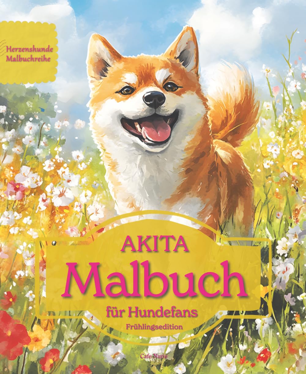 AKITA: Malbuch für Hundefans – Frühlingsedition mit wunderschönen Frühlingsmotiven zur Entspannung und kreativen Auszeit (Herzenshunde-Malbuchreihe)