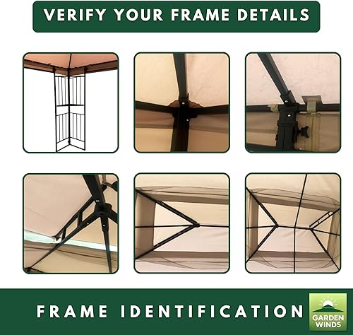 Miniatura 6 de Garden Winds Cubierta superior de repuesto RipLock 350 reforzada compatible con fácil montaje de 10 x 12 pies, modelo MSD236247917053 - Gris pizarra