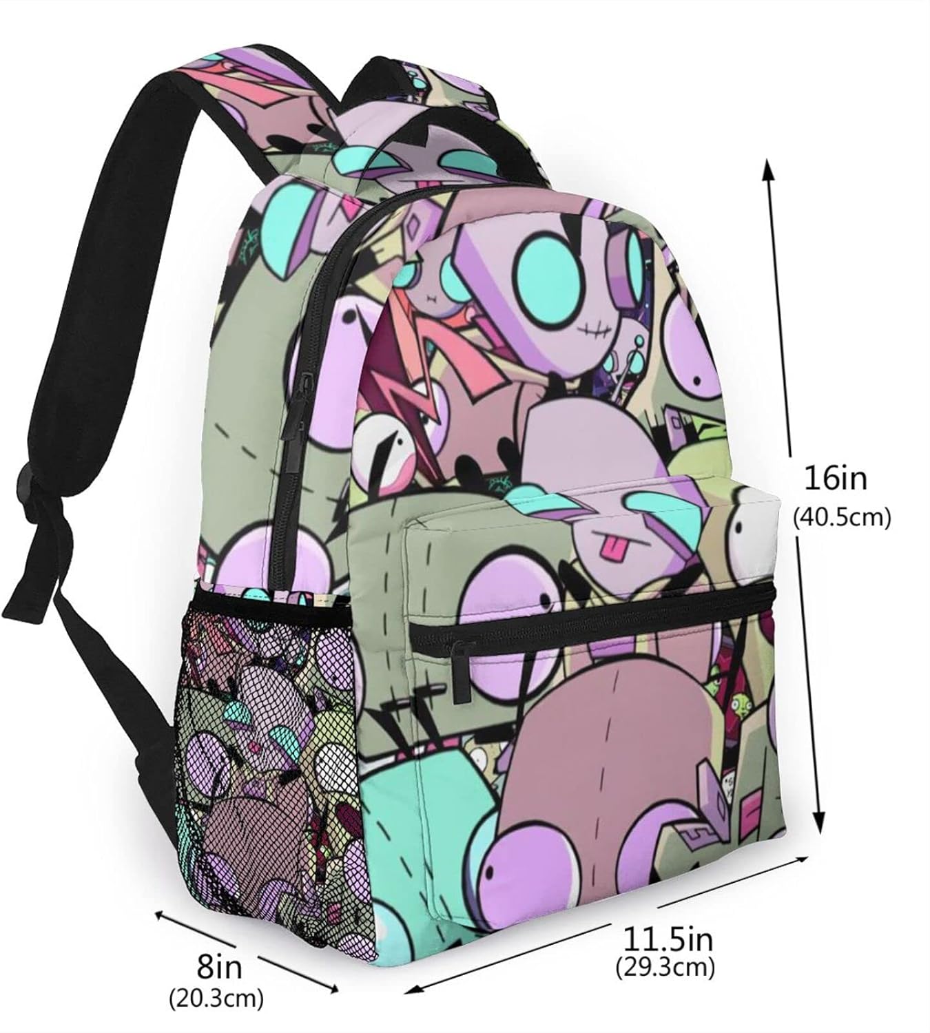 Casual Backpack Planet Irk_Zim Gir Unisex High Capacity Students Schoolbag Travel Fashion Shoulders Bag