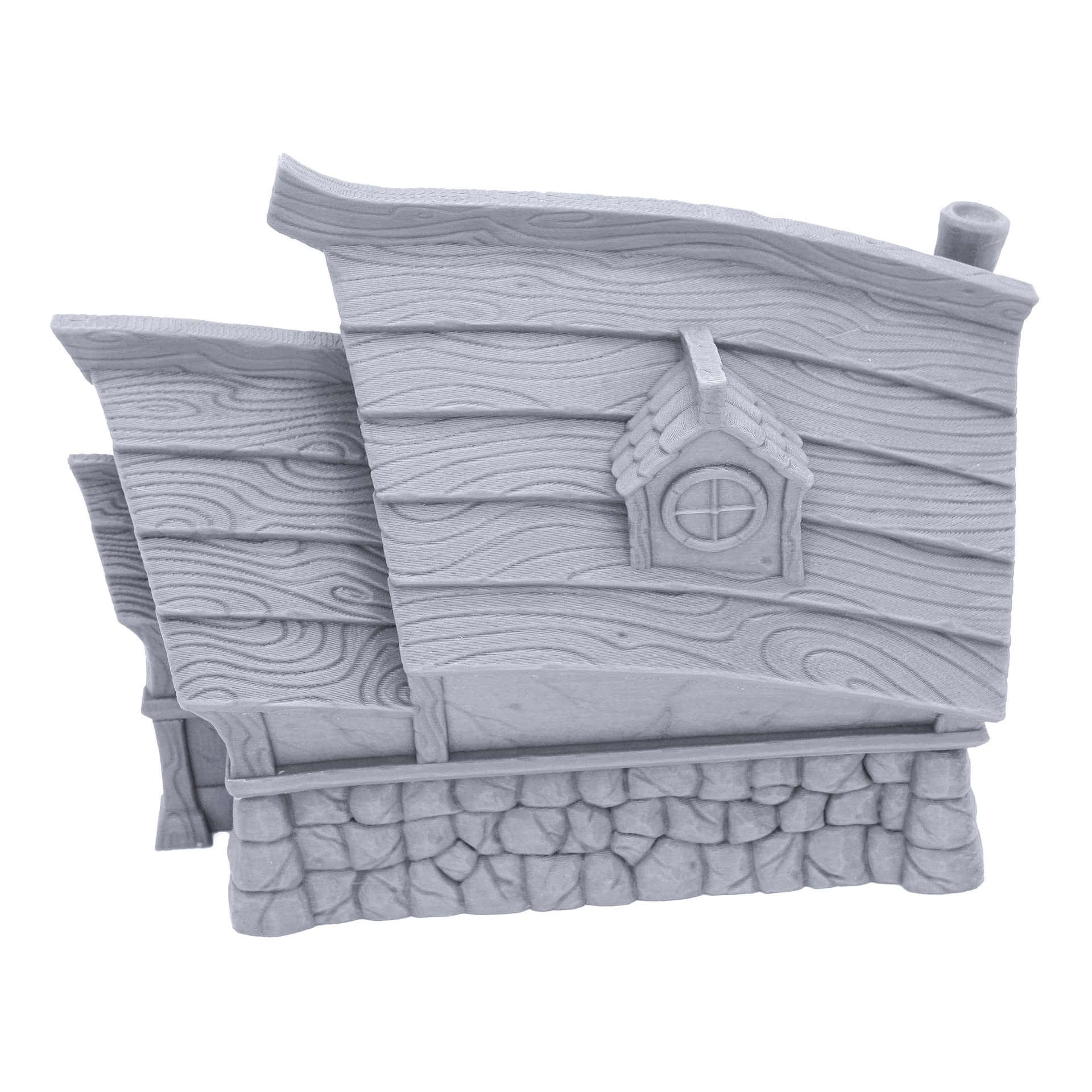 Fishers Village Walls – 3D Printed Tabletop RPG Terrain, 28mm Scale, 12 Modular Walls, Unpainted