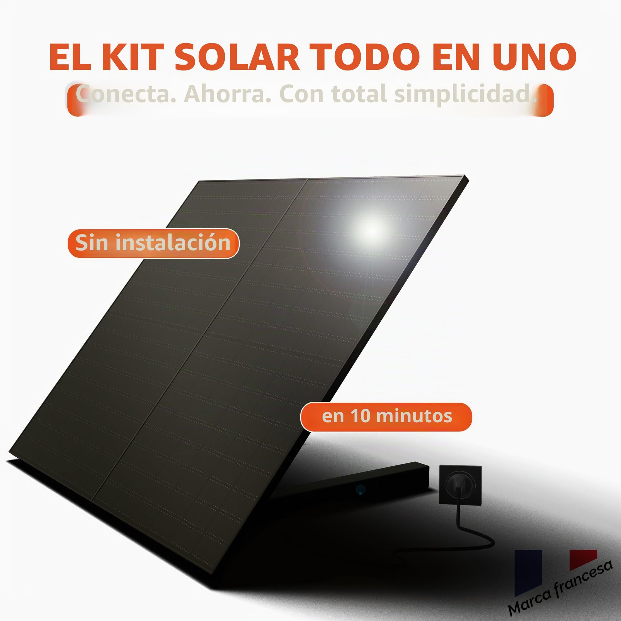 Wonder Full Energy – Kit Solar Completo Listo para conectar 300 W – Monocristalino, Alta eficiencia, IP67 – Instalación Sencilla – Apto para balcón, Jardines, Superficie de Pared, techos, etc. – Plug