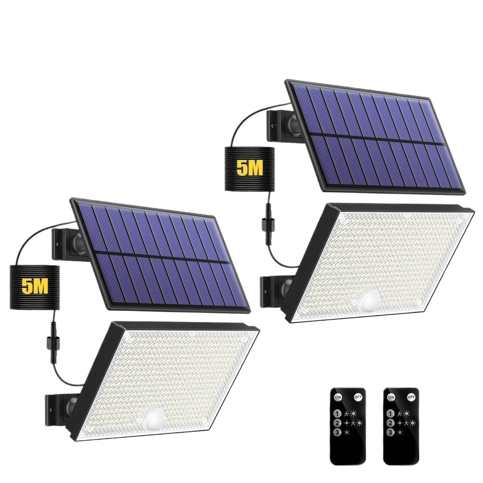 Gadsqdkok 400 Led 2Pc 400 Led Solar Lights Outdoor 3 Modes Motion Sensor Led Solar Spotlight Waterproof Solar Powered Wall Light Garage Yard(400 Led 2Pc)
