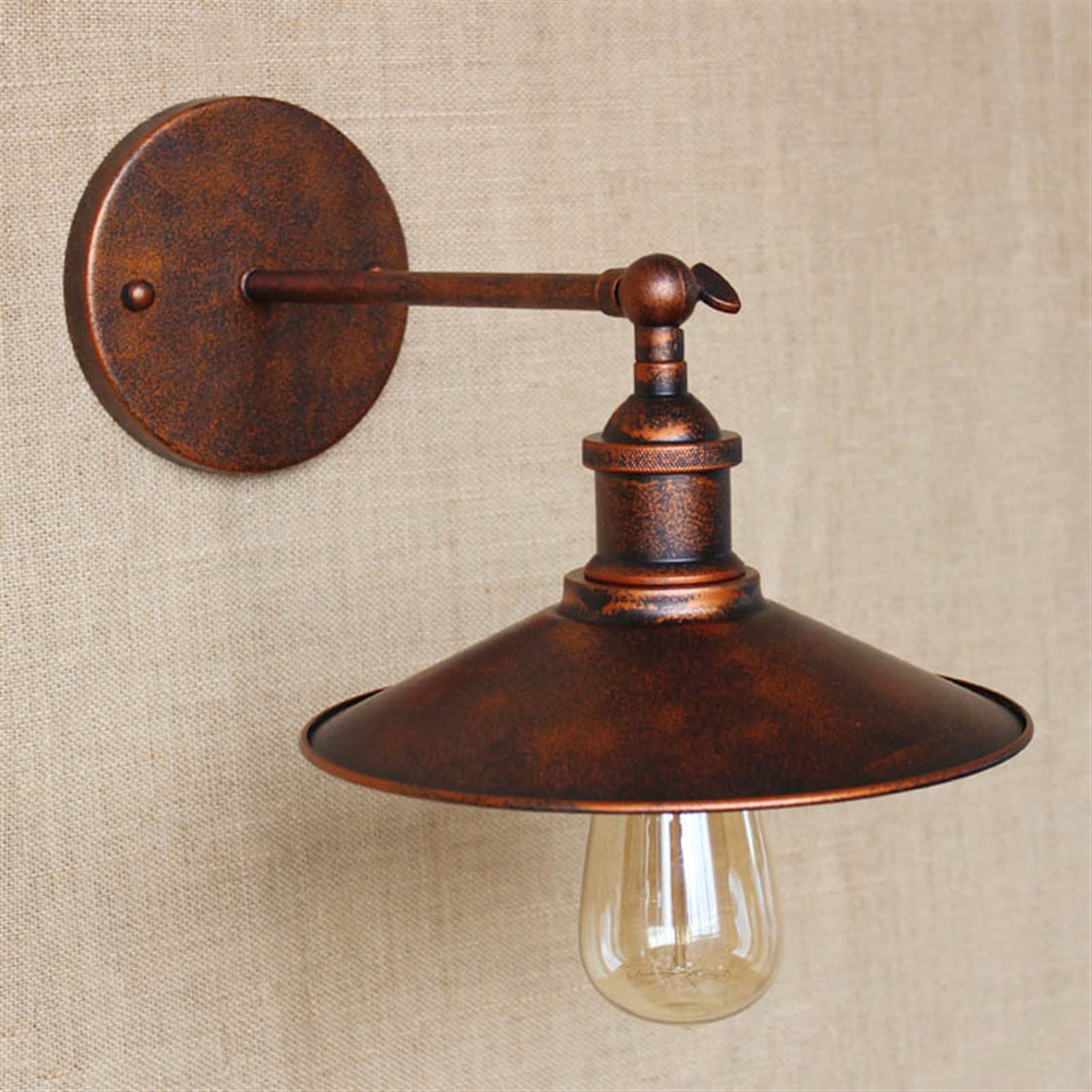 Applique Murale Vintage 60W Luminaire Marron pour Escalier Sombre