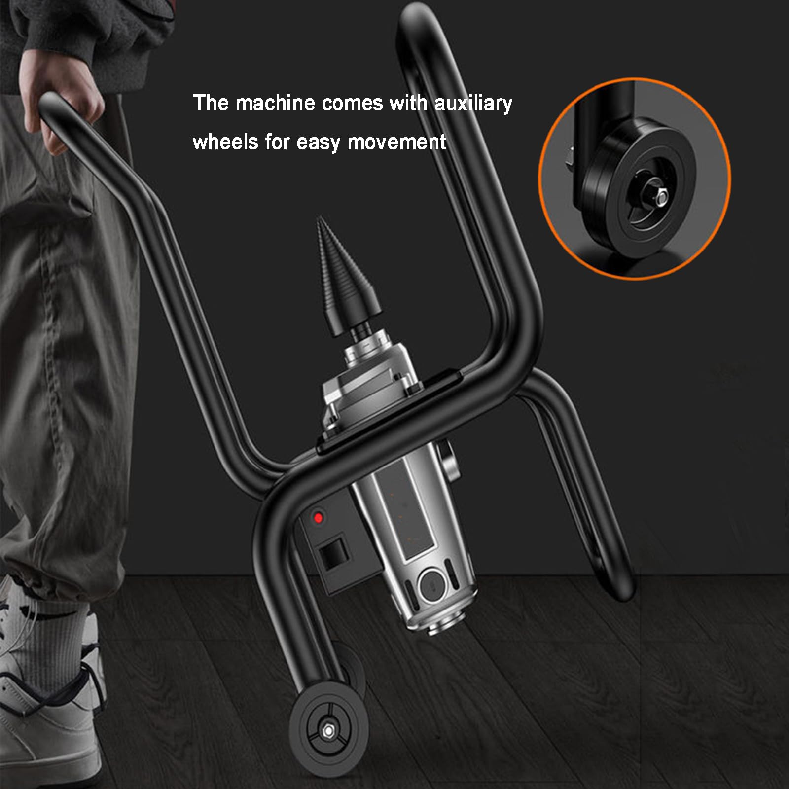 Fendeuse À Bois Électrique, Outil De Fendage De Bûches Automatique, avec Roue Auxiliaire, Vitesse Maximale 420 TR/Min, pour Bois De Chauffage De Φ Max 20 Cm