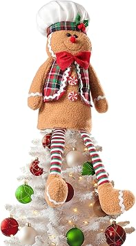 Gingerbread man Christmas Decorations, Christmas Tree Topper Gingerbread man, Funny and Unique Christmas Tree Decorations