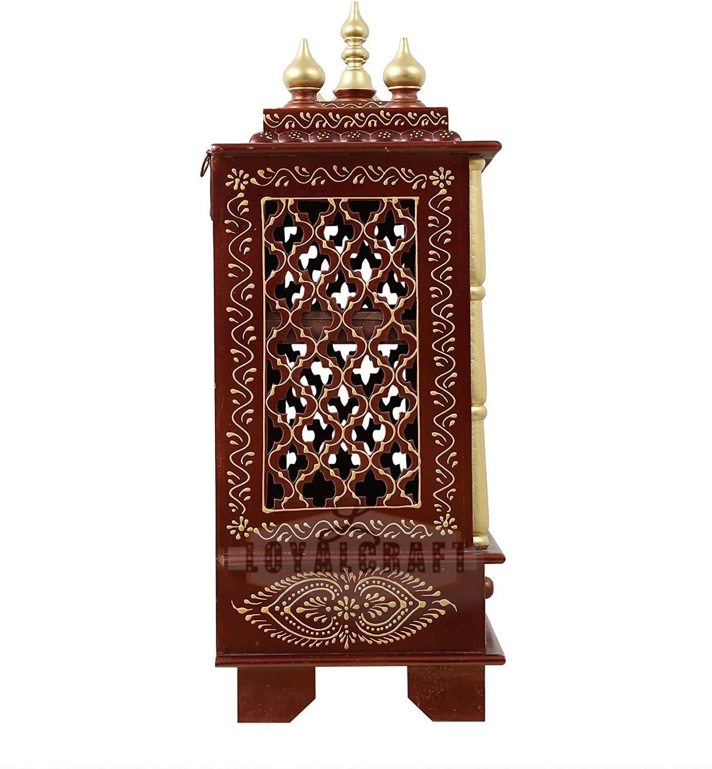 Mandir Pooja in legno | indiano| |indù| |decorazione| |Puja | |armadietto| |tempio| |Bhagwan| |Stand | |Mandapam| |Parete| |Da appendere | Decorazione per la casa negli Stati Uniti (60 x 30 x 76 cm),