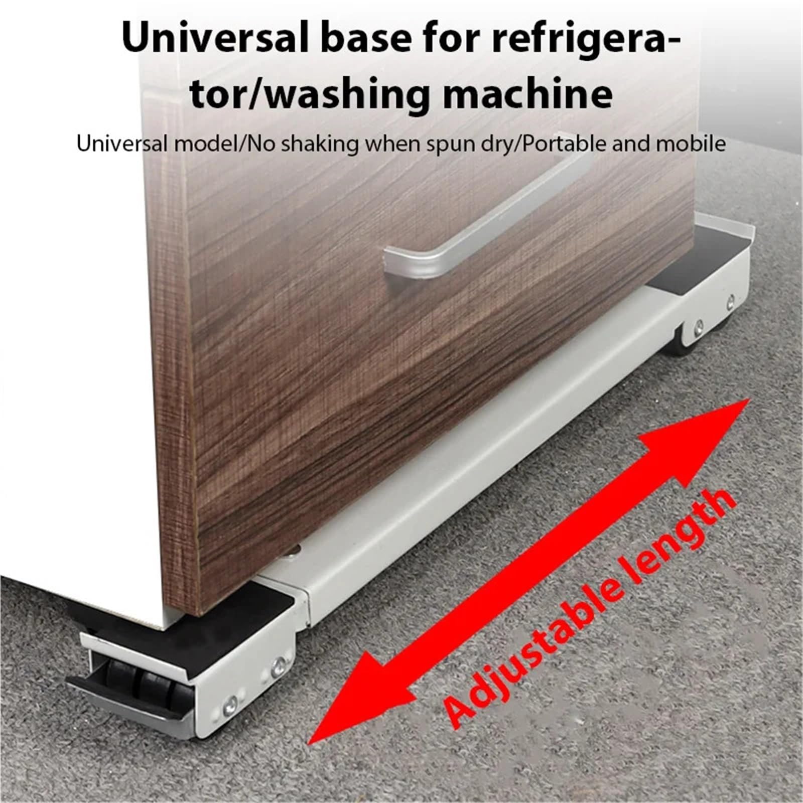 Base Con Ruote Per Elettrodomestici Supporto for lavatrice regolabile da 2 pezzi - Base a rulli mobile for carichi pesanti con ruote for carrello for lo spostamento di frigorifero e mobili(White)
