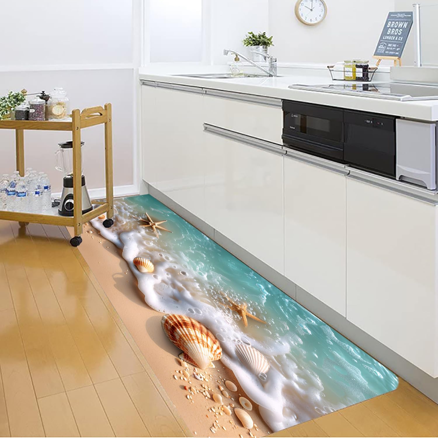 Non-Skid Low Pile Sponge Foam Door Entry Rug for Bathroom Mat,Separate Tub Shower Skid Proof Rugs, Home 3D Optical Illusion Rug Non Slip Bath Mats Welcome Mat 47 x 17.5 inches