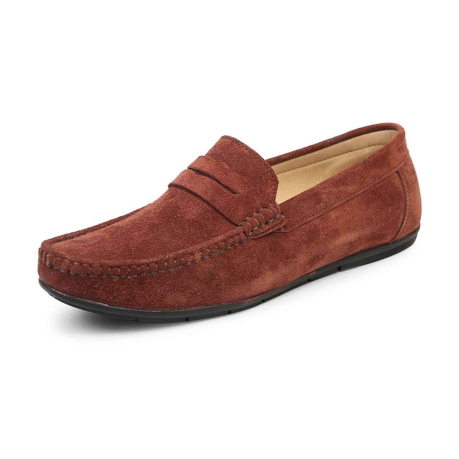 LOUIS STITCH Mens Rosewood Red Suede Leather Loafer Slip ons Penny Casual Loafers for Men 7 UK (SURW) (B09RHC7T1F) Amazon Price History, Amazon Price Tracker