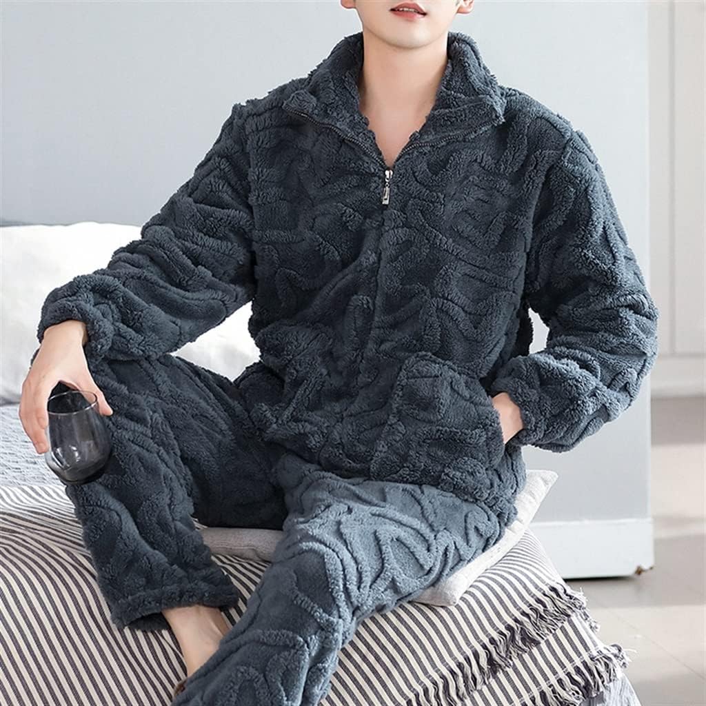 Men's Winter Coral Fleece Thickened and Autumn and Flannel Homewear