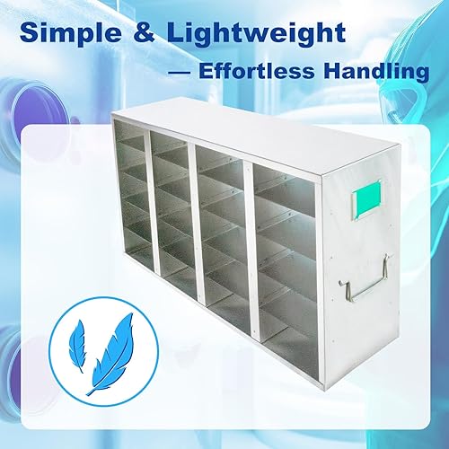 Miniatura 5 de Estante para congelador de acero inoxidable de 20 pozos (4 x 5), dimensiones de aproximadamente 22.05 x 5.51 x 11.42 pulgadas, tipo de marco para