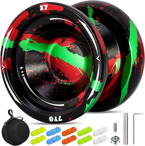 Miniatura 15 de X6 Yoyo profesional de trucos para niños y principiantes, Yoyo 6061 Responsive Yoyos de aleación de aluminio con rodamiento KK, eje, bolsa, 10
