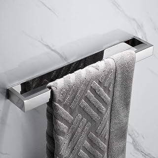 Celbon 30cm Self Adhesive Bathroom Towel Bar SUS Stainless Steel Towel Bar Rail Wall Mounted Holder Chrome Finish Towel Rail without Drilling
