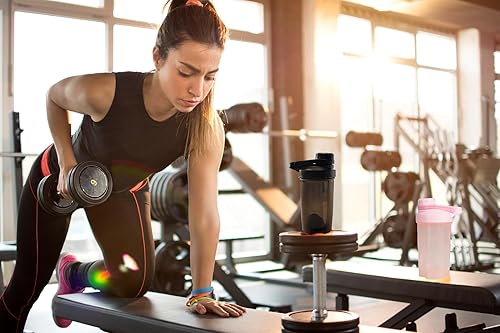 Miniatura 6 de Un elegante mezclador de proteínas verdes sin BPA para gimnasio con batidor de plástico, sin piezas metálicas, tapa de bucle moden, apto para