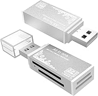 Vista 12 de Lector de tarjetas micro SD, lector de tarjetas SD 4 en 1 a adaptador USB, lector de tarjetas de memoria para MS Duo/Pro, tarjeta M2, SDXC, SDHC