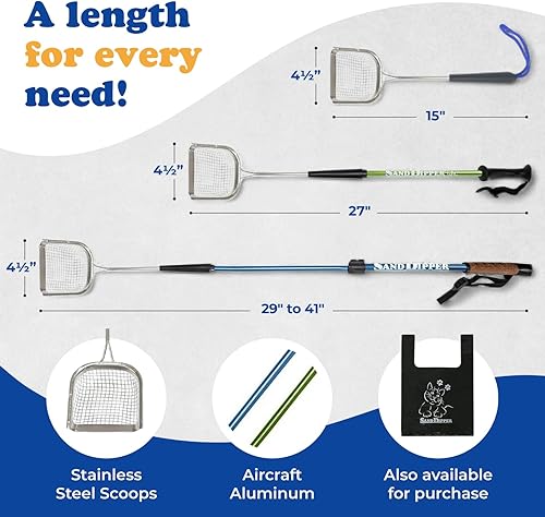 Miniatura 2 de Sand Dipper Cuchara de arena de metal para gatos, mango largo, para caja de arena (41 pulgadas), cuchara de arena de acero inoxidable resistente