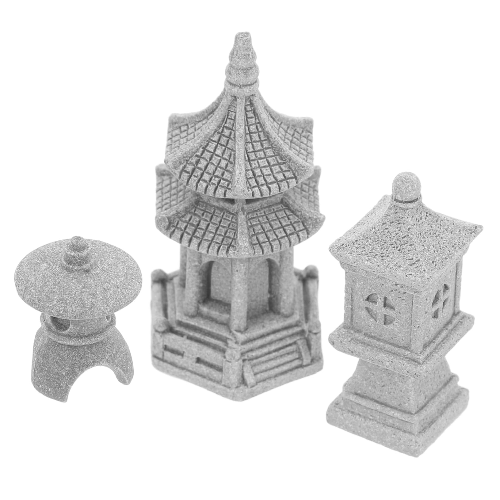 BESTonZON 15stücke Teiliges Mini Pagoden Gartenornament Dekorative Bonsai Landschaft Mit Großer Und Kleiner Und Steinlaterne Für Garten Und Balkon Deko
