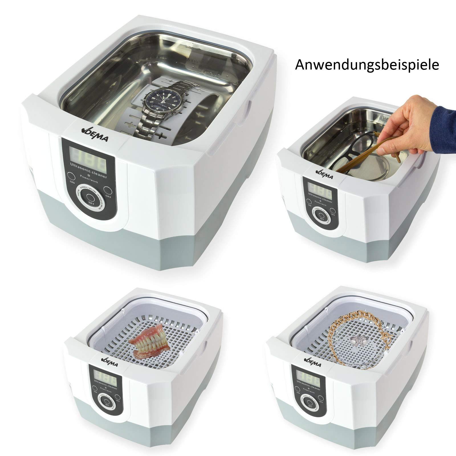 DEMA Ultraschallreiniger 1,4 L 70 W – Ultraschall Reinigungsgerät, Ultraschallbad, Ultraschallgerät, Reinigungsbad – präzise, leistungsstark, langlebig – Werkstatt, Schmuck, Brillen, Elektronik