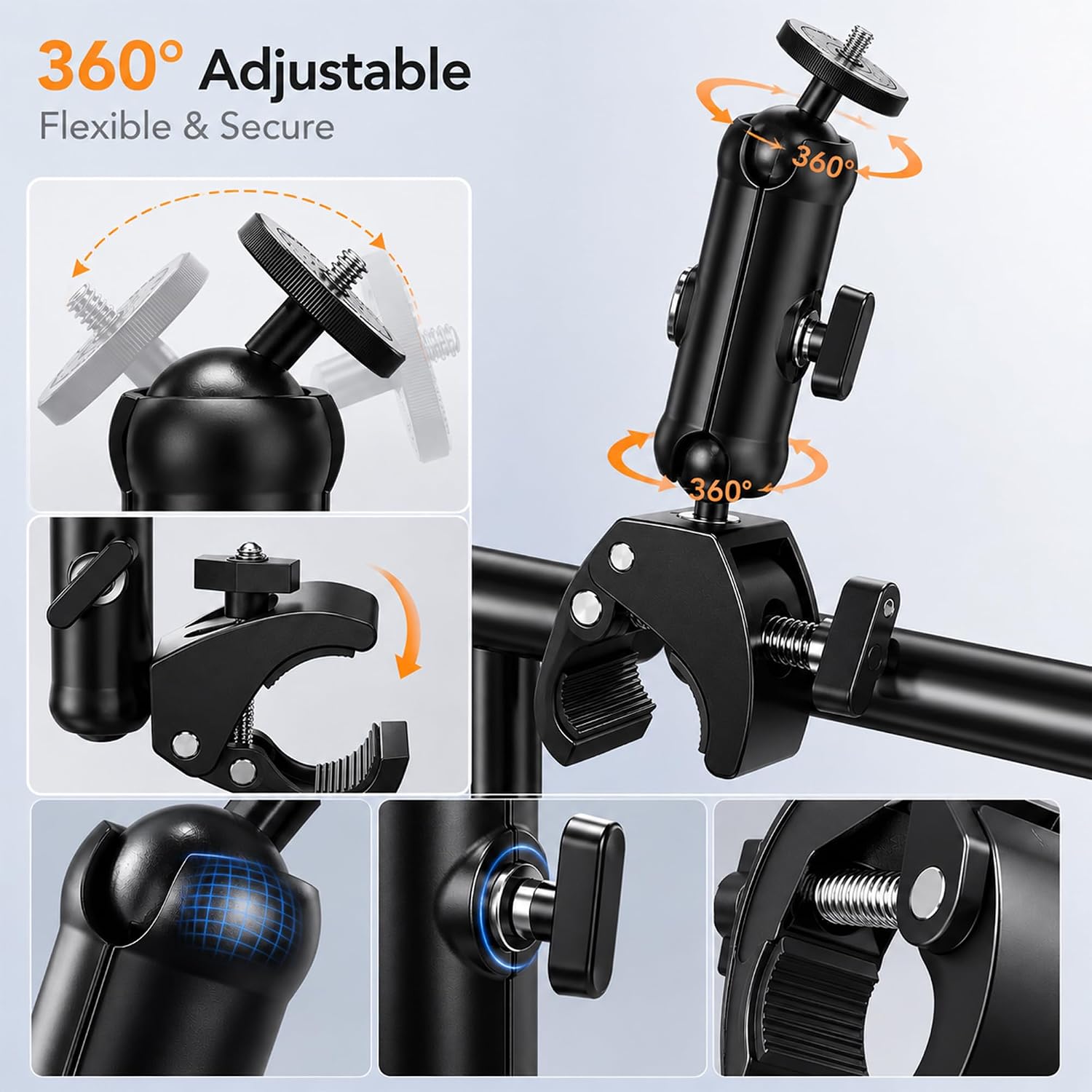 Starlink Mini Mount for RV & Outdoor Use, Compatible with 2024 & 2025 Starlink Mini, Heavy Duty Adjustable Clamp Mount for Camping, Vanlife & Off-Grid Internet