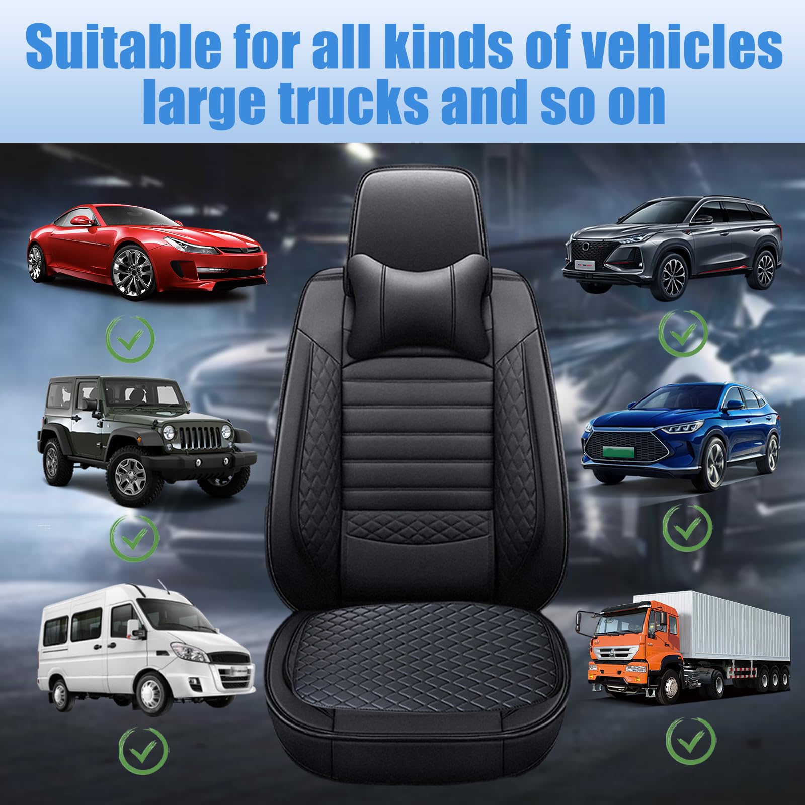 Set 2 Cuscini Auto Universali - Pelle PU, Antiscivolo, 49x49 Cm, Per Sedili Anteriori - Foto 8