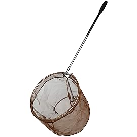 RESTCLOUD Bait Net and Fishing Landing Net with Telescoping Pole Handle Extends to 59 inches (Brown)