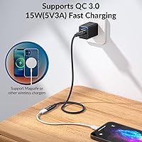 Vista 3 de PHIXERO [10Gbps] Adaptador USB C hembra a USB macho 3.1 Gen 2 (1 pie), adaptador USB A a USB C de carga rápida de 3A con transferencia de datos