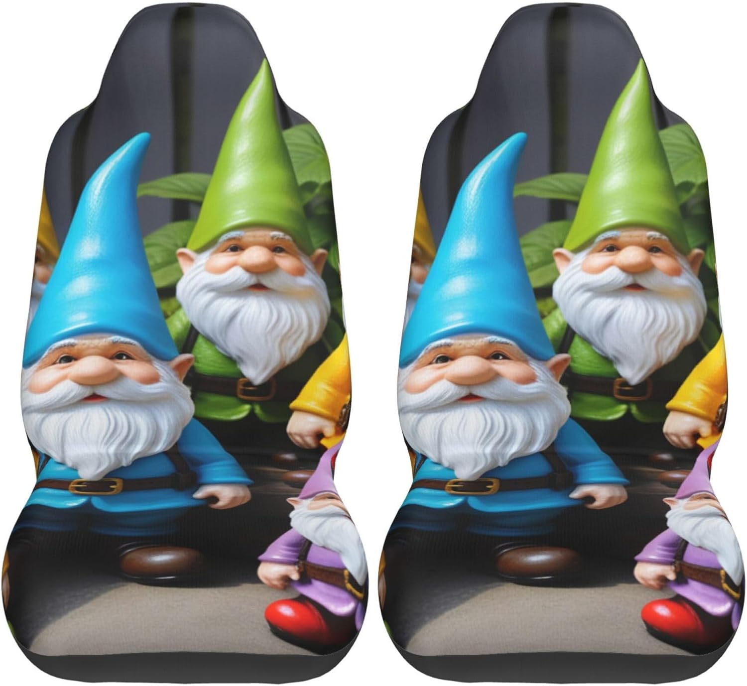 Colorful Gnomes Printed Car Seat Covers,Cute Universal Car Seat Cover Set for Front Seats Elastic Carseat Protector fit Cars,Vans,SUV,Truck