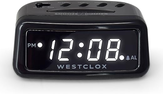Westclox Digital LED Alarm Clock – Large Display, Electric with Battery Backup, Snooze Function