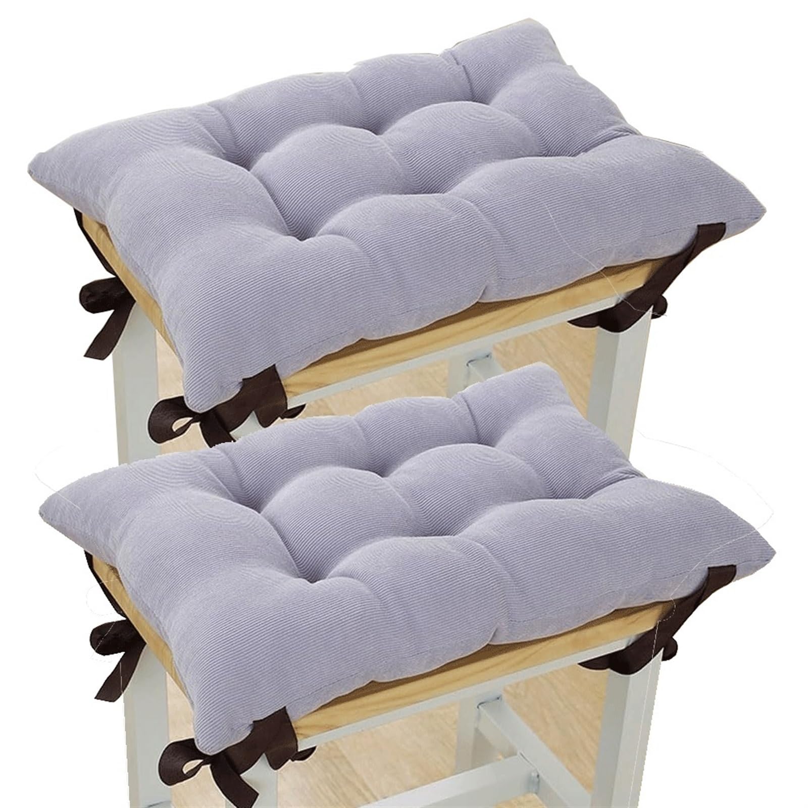 Uyeoco S10 Set Of 2 Soft Corduroy Seat Pad With Ties For Stool, 35X24cm Rectangle Stools Cushions Thick Cotton Padded Seat Cushions For Home Outdoor Garden Classroom(S10)