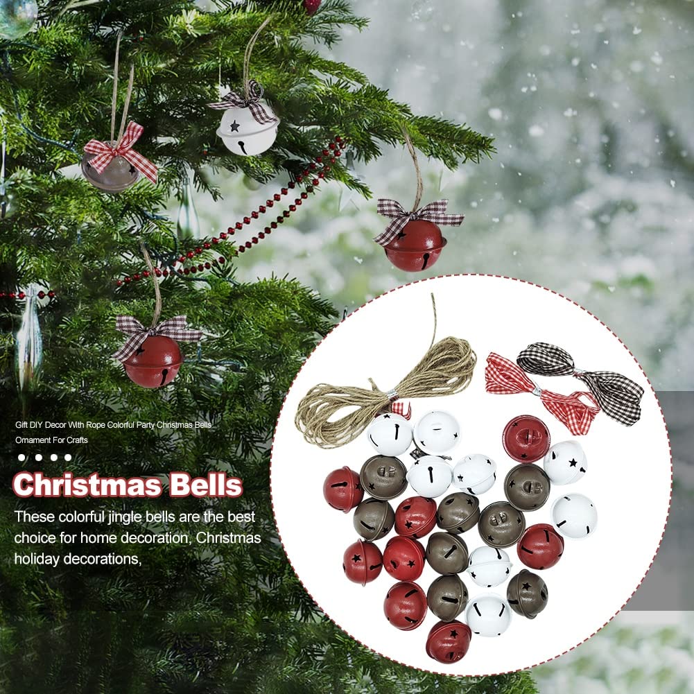 Piccole campane di Natale, campane appese di Natal Piccole campane di Natale 24 pezzi Ornamento regalo Piccolo arredamento fai-da-te
