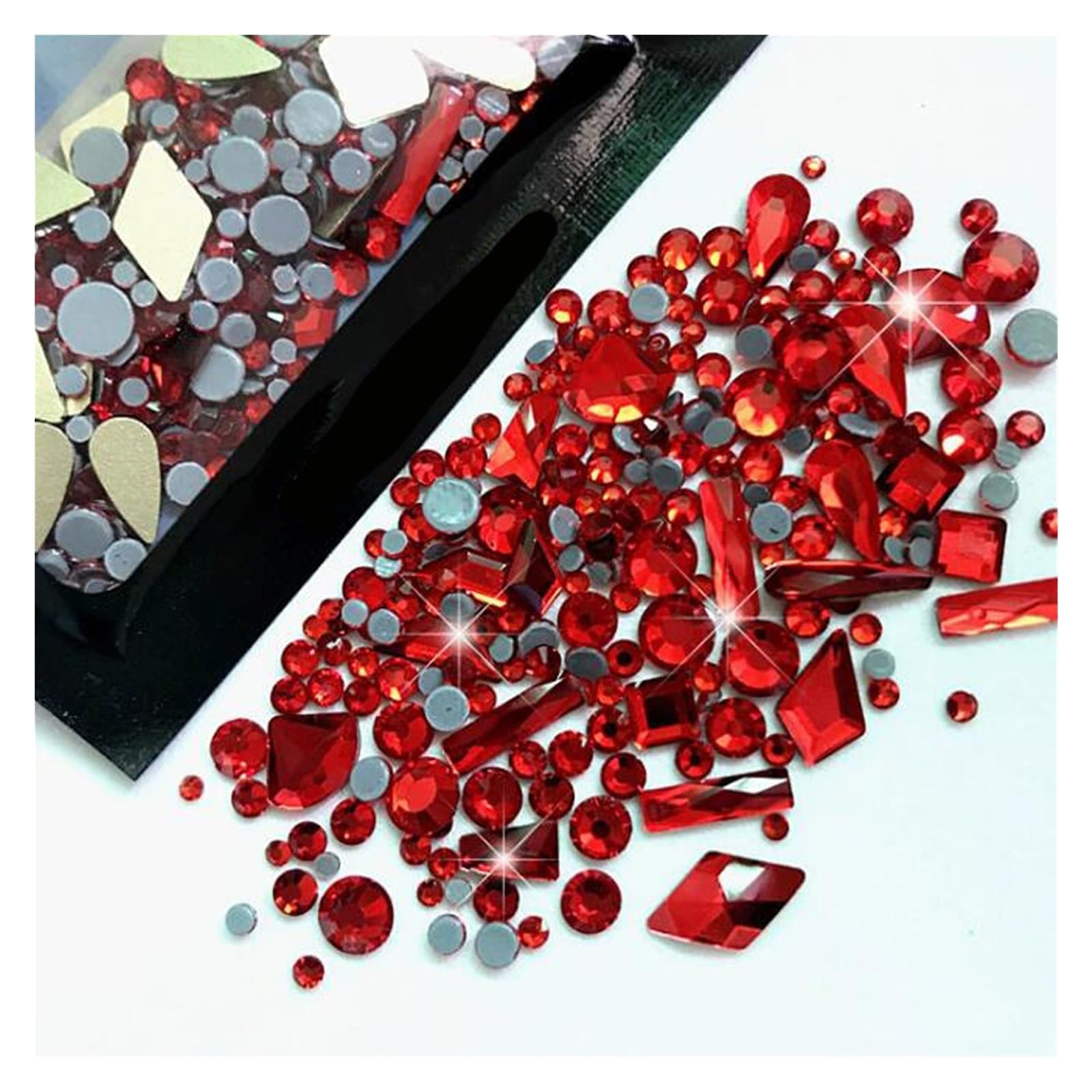 3D Nail Rhinestone Charms Mixed Flatback Gems 150Pcs Manicure Nail Salon