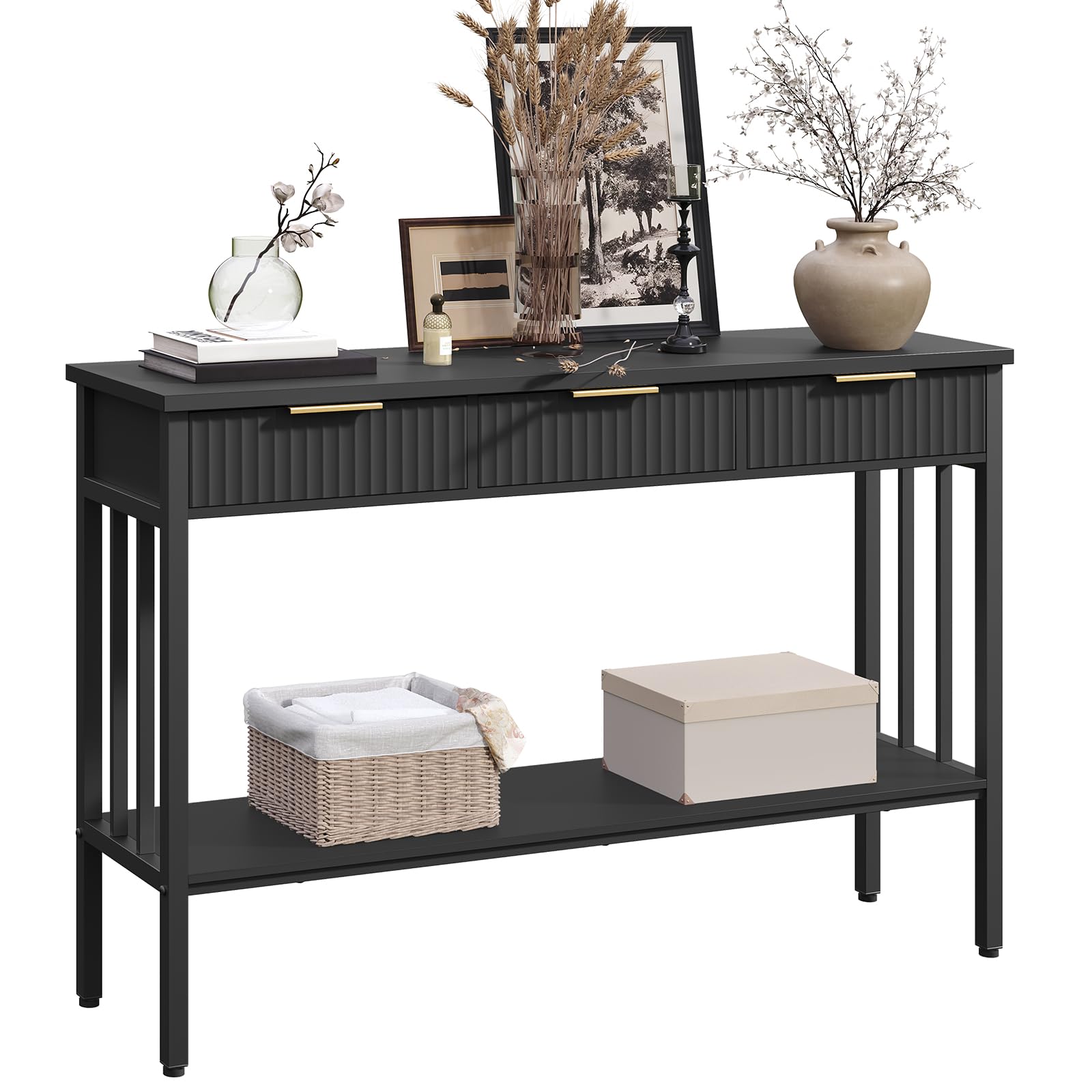 MAHANCRIS Console Table for Entryway, Entryway Table with Storage and Drawers, Narrow Long Sofa Table for Living Room, Hallway, Behind Couch, Corridor